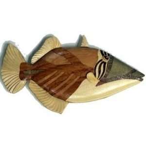    Hawaiian Souvenir Wood Magnet Picasso Triggerfish 