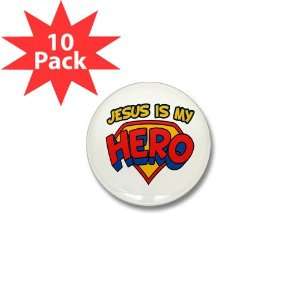  Mini Button (10 Pack) Jesus Is My Hero 