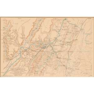   Civil War Map of Army Movements Around Chattanooga, Tenn Toys & Games