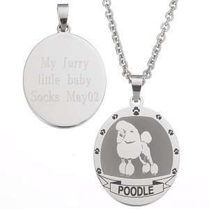  Stainless Steel Dog Breed Pendant Poodle   Personalized 