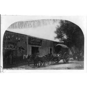 Large Cart/carreta outside Tavern,Mexico City,Mexico,1884 
