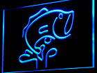 i795 b LARGE MOUTH BASS Fishes Display Neon Light Sign