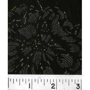  52 Wide METALLIC FLORAL BLACK Fabric By The Yard Arts 
