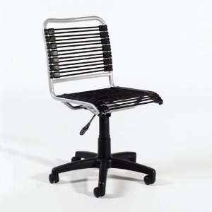  Bungie Low Back Chair in Black/Aluminum By Euro Style 