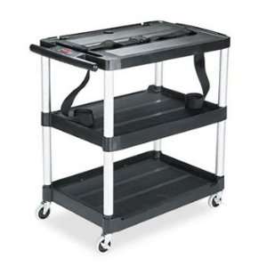 Media Master AV Cart, 3 Shelf, 18 3/4w x 32 3/4d x 33h, Black  