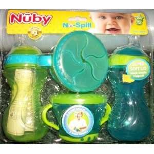 Nuby (2) Drinking/Sippy Cups and (2) Snack Cups Baby