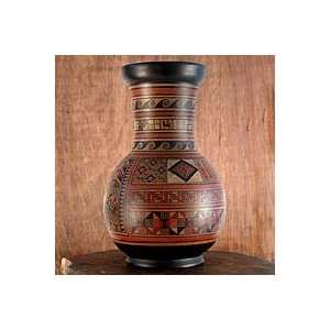  NOVICA Aged Cuzco vase, Moon Rites