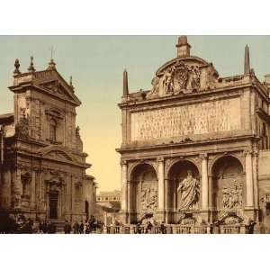  Vintage Travel Poster   Fountain Acqua Felice Rome Italy 