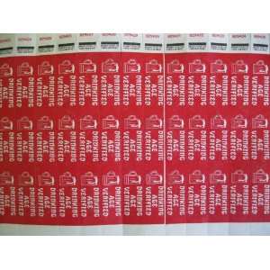  500 Red Drinking Age Verified Consecutively Numbered Tyvek 