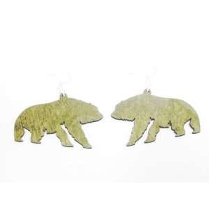  Natural Wood Polar Bear Wooden Earrings GTJ Jewelry