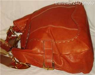 TRACY REESE Purse Burnt Orange Rust Brown Doctor Bag Leather Satchel 