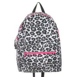   White Leopard with Hot Pink Accent Student Backpack 