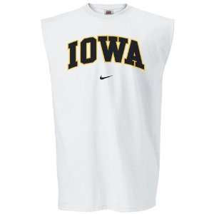 Nike Iowa Hawkeyes White College Classic Sleeveless T shirt  