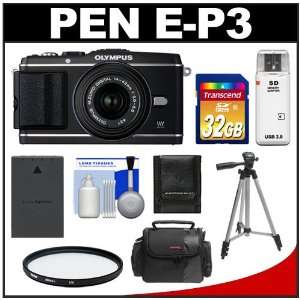 PEN E P3 Micro 4/3 Digital Camera & 14 42mm II Lens (Black) with 32GB 