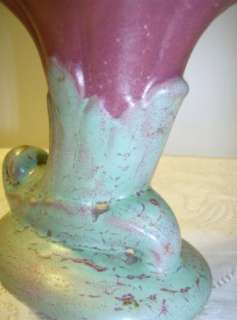 Vintage McCoy Flower Planter Vase Dish Pink Green  