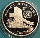 ISLE OF MAN 1 Crown 2000 Silver PF Founding of the UN