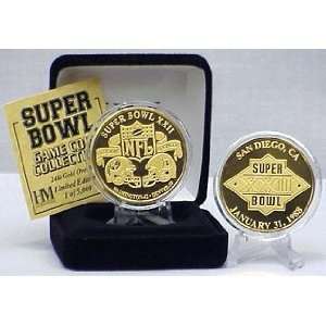  24kt Gold Super Bowl XXII flip coin 