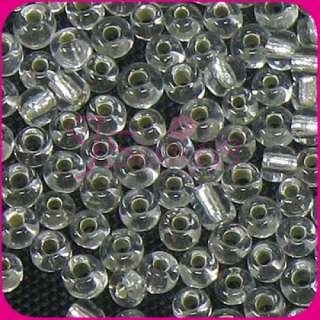 New Clear Silver Transparent Glass Seed Beads 11/0 45g  