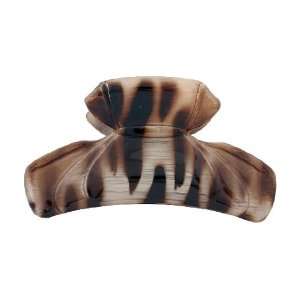 Mirror Image Of Traditional Bow Hair Claw In Mustard And Brown Zebra 