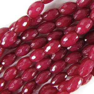  12mm faceted ruby red jade barrel beads 16 strand