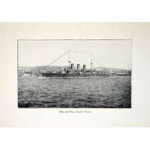 1913 Print Greek Hellenic Navy Battleship Man of War Military Historic 