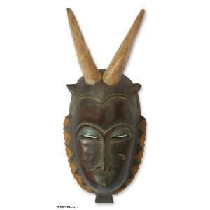  Ivorian wood mask, Baule Warrior