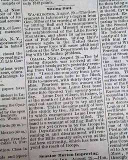 1877 BRIGHAM YOUNG DEATH Mormons & Chief SITTING BULL Lakota INDIANS 