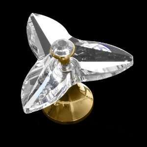 Swarovski Clear Crystal Pull Knob, 1.26 inch by 1.57 inch, Gold Finish 