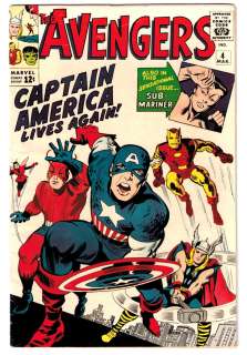 AVENGERS #4 6.5 OFF WHITE TO WHITE PAGES 1ST SILVER AGE CAPTAIN 