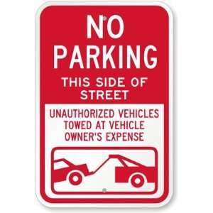   Towed At Vehicle Owners Expense (with Car Tow Graphic) Diamond Grade