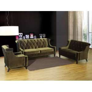  844 Barrister Sofa Set in Green Velvet   Armen Living 