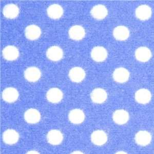  blue Michael Miller flannel fabric white polka dots Arts 