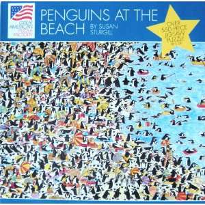  Penguins At the Beach Puzzle ~ Over 550 Pieces Toys 