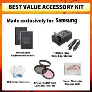   Total + 110/220V 1 Hour Home & Car Charger + LCD Screen Protector + 3