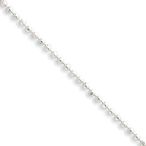   Sterling Silver Polished Fancy Beaded Anklet Vishal Jewelry Jewelry