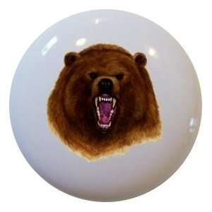Bear Head Ceramic Cabinet Drawer Pull Knob