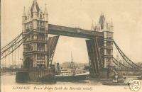 London Tower Bridge Bascules Raised London Postcard  
