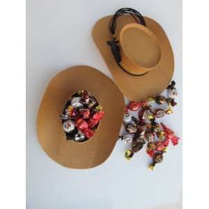 Cowboy Hat Gift Box of 10 Individually Wrapped Turin Chocolate Candies 
