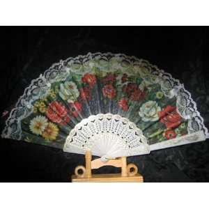  Spanish hand fans with beautiful flowers design 