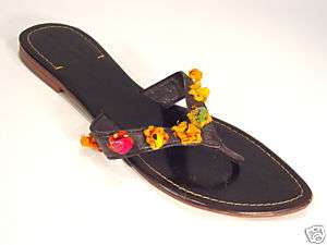TOSCA BLU Knotted Flower Leather Thong Sandals 39/9  