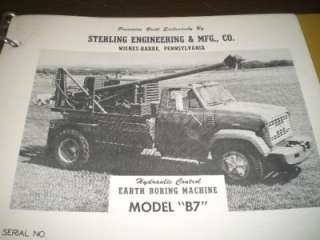 STERLING BORING MACHINE MODEL B7 PARTS MANUAL  