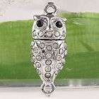 5pc Nickel Plated Crystal Owl Magnetic Clasp BA152  