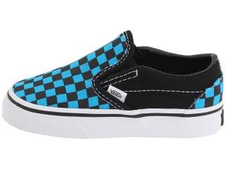   Classic Slip On Baby Shoes Vans Slip On Royal Blue Black Checkerboard