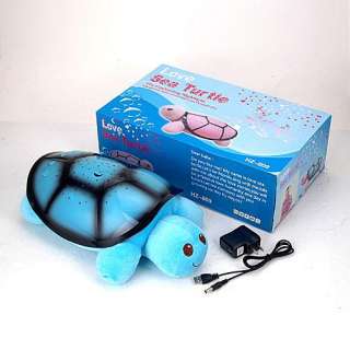 Babys Toy Night Blue Bed Light Love Turtle Projector Music+Colorful 