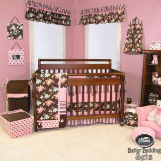 Baby Girl Kid Toddler Pink Brown Flower For Crib Nursery Blanket 