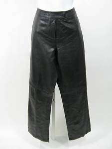 MARGARET GODFREY Black Leather Pants Slacks Sz 4  