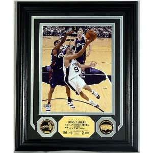 Tony Parker 2007 Nba Finals Photomint With 2 Gold Coins  