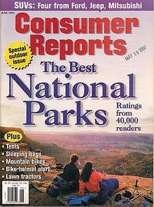 CONSUMER REPORTS MAGAZINE JUNE 1997 BEST NATIONAL PARKS  