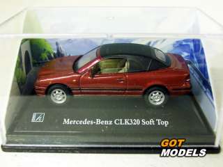 MERCEDES BENZ CLK 320 SOFTTOP TINY MODEL CAR   1/72 RED  