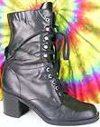 size 7 M vintage 90s black NINE WEST lace up granny ankle boots